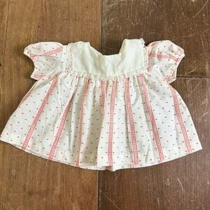 Honeysuckle‎ Fashions Sears VINTAGE Baby Girl White Red Dress Size Large / 12m